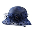 thumbnail image 1 of Women Satin Ribbon Dressy Church Couture Bridal Wedding Occasion Sun Hats, 1 of 8