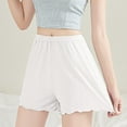thumbnail image 1 of Women Satin Shorts Ruffle Panty French Knickers Slip Shorts for Under Dresses Pettipants Half Slip Shorts Split Skirt White XL, 1 of 8