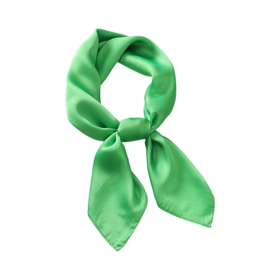 Women Satin Solid Color Square Scarf, Lightweight Neck Scarf Hair Wrap Sun Protection Bandana Elegant Silk Feeling Neckerchief