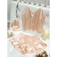 thumbnail image 1 of Women Satin Two-Piece Pajama Set Cami Top & Rufle Hem Shorts PJ Set Champagne XL, 1 of 8