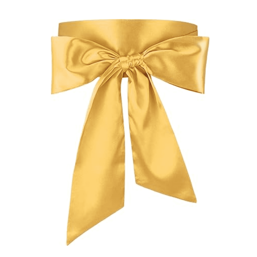 green emerald velvet dress Cosima Sash Belt in Pale Gold Shimmer
