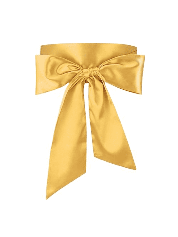 Women Satin Waist Belts Dress Sash Waist Belt for Special Occasion Bridal Wedding Prom Formal (3.5in Wide x 98.4in Length, Gold)