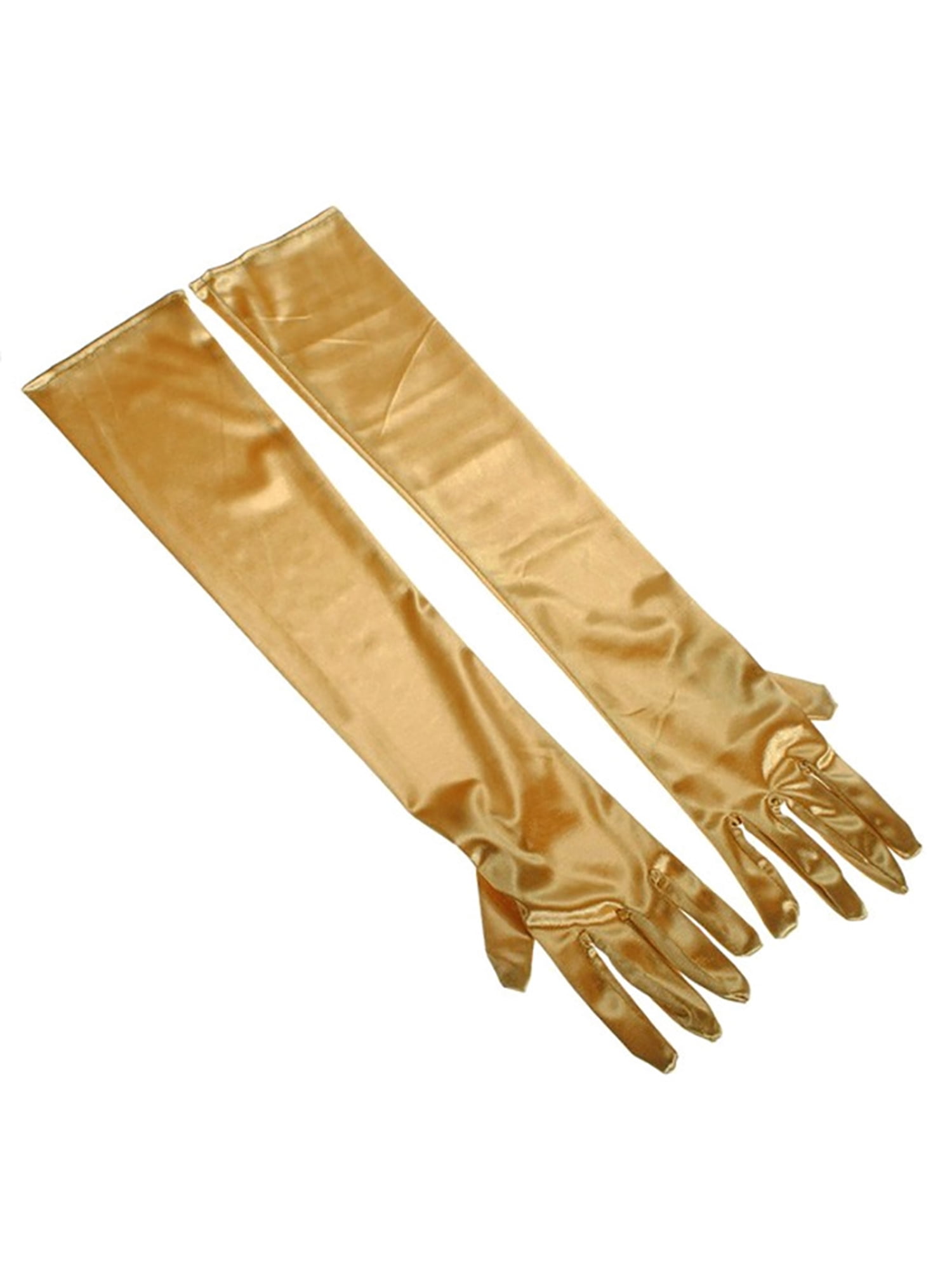 Women Satin Women Gloves Long Solid Color Elbow Length Silk Gloves