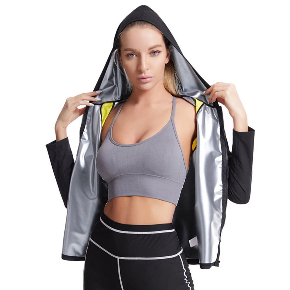 Women Sauna Suit Hot Sweat Waist Trainer Jacket Gym Workout