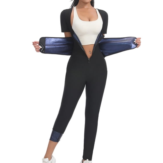 Women Sauna Suit, Sweat Shirt Slimming Vest Hot Top Jumpsuit Shapewear A S