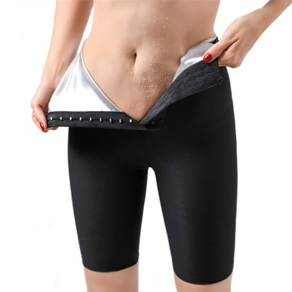 Women Sauna Sweat Pants Womens Firm Control Panties Thigh Slimming Shapewear Hot Thermo Neoprene Sweat Sauna Shaping Pants Body Shaper Capri Shorts