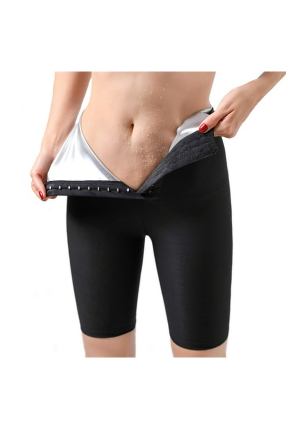 Women Sauna Sweat Pants Womens Firm Control Panties Thigh Slimming Shapewear Hot Thermo Neoprene Sweat Sauna Shaping Pants Body Shaper Capri Shorts