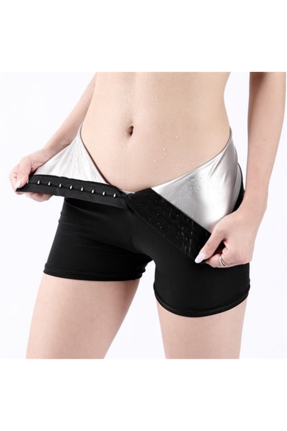 Women Sauna Sweat Pants Womens Firm Control Panties Thigh Slimming Shapewear Hot Thermo Neoprene Sweat Sauna Shaping Pants Body Shaper Capri Shorts