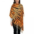 thumbnail image 1 of Women Scarf Abstract Tiger Print Winter Shawls Thin Wrap Lady Tassel Warm Scarves Hairy Bufanda Stole, 1 of 6