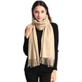 thumbnail image 1 of Women Scarf Pashmina Shawls and Wraps for Evening Dresses , Winter Fashion Soft Warm Long Large Scarves , Lightweight Silk Solid Colors Capes for Ladies Beige, 1 of 7