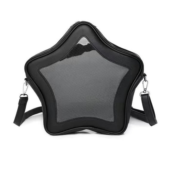 School Girl Student Crossbody Bag Japanese Clear Window PU Leather Shoulder Handbag Pin Display Itabag Purse