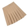 thumbnail image 1 of Women Schoolgirl Pleated Ruffle Flared Short Skirts High Waist Solid Color Uniform A Line Skirt with Lining Shorts, 1 of 9