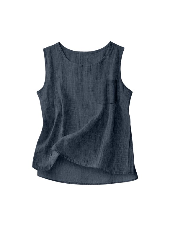 Women Scoop Neck Tank Top Summer Beach Sleeveless Tops Boxy Tank Tops For Women Cute Simple Tops Weighted Vest Woman Gauze Tank Tops For Women Cute Summer Tops Cute Tops Trendy