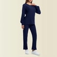 thumbnail image 1 of Women Scrubs Set Plus Size Crew Neck Long Sleeve Tops And Long Scrub Pant Solid Color Medical Uniform Scrub Set Navy S-2xL, 1 of 5