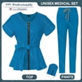 thumbnail image 1 of Women Scrubs Set, Zipper Collar Clothes Medical Uniforms Nurse Workwear Nurse Waiter Role, 1 of 7