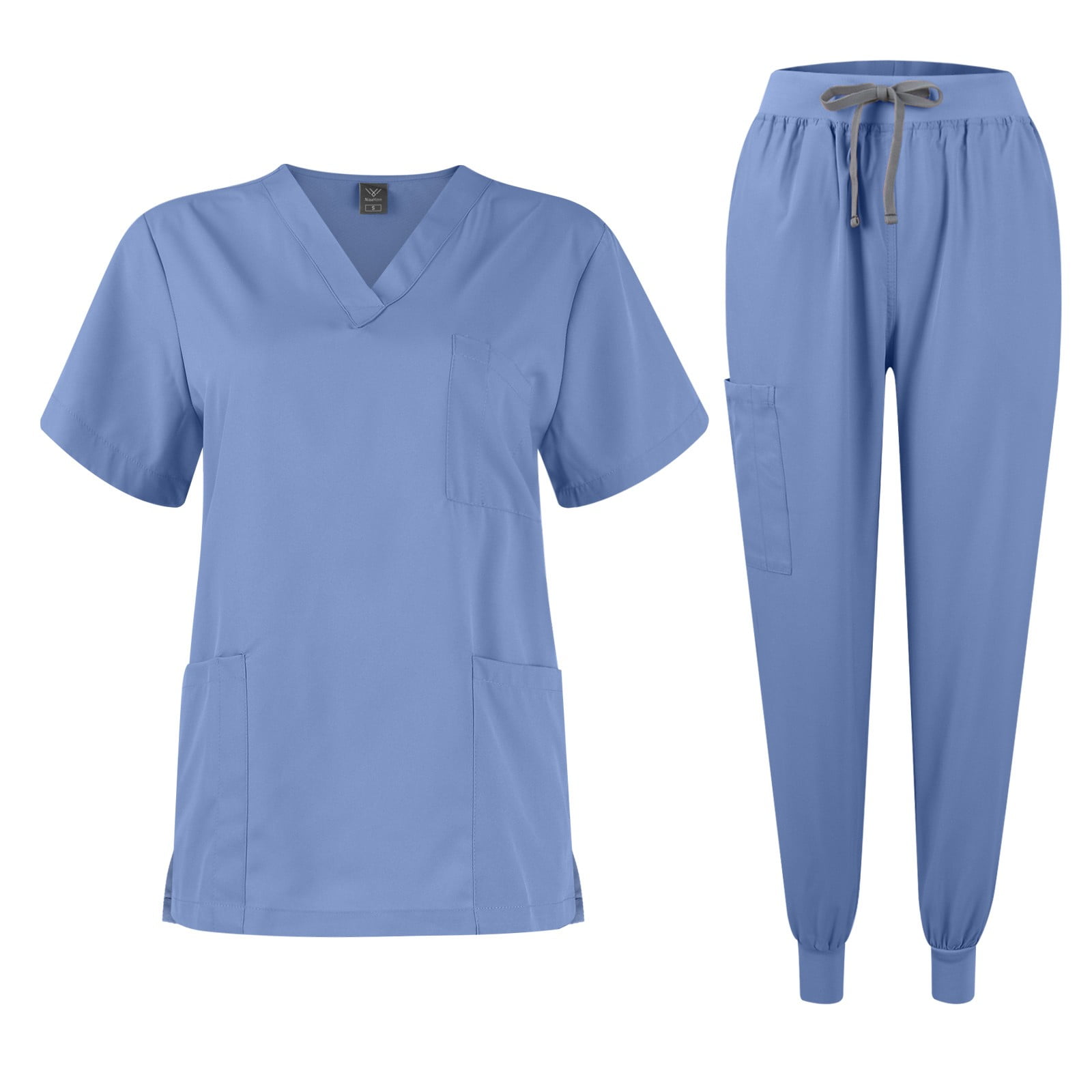 Women Scrubs Sets Short Sleeve V Neck Top And Long Pants Modern And women-scrubs-sets-short-sleeve-v-neck-top-and-long-pants-modern-and