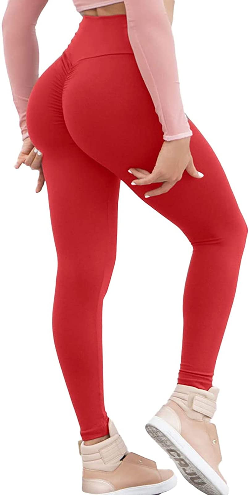 Lukitty Women's High Waist Yoga Pants Booty Leggings Workout Butt Lift  Tights M Wine Red : : Clothing, Shoes & Accessories