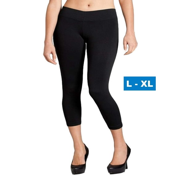 Women Seamless Basic Stretch Capri Leggings Large X-Large