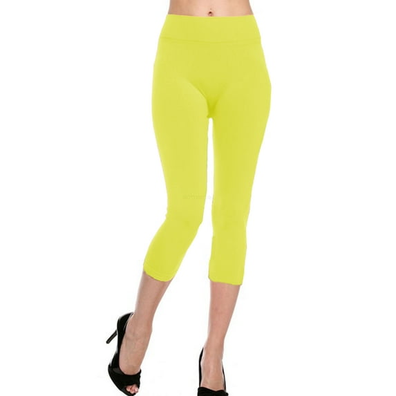 Women Seamless Basic Stretch Capri Leggings