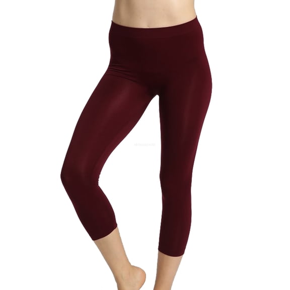 Women Seamless Basic Stretch Capri Sports Yoga Leggings