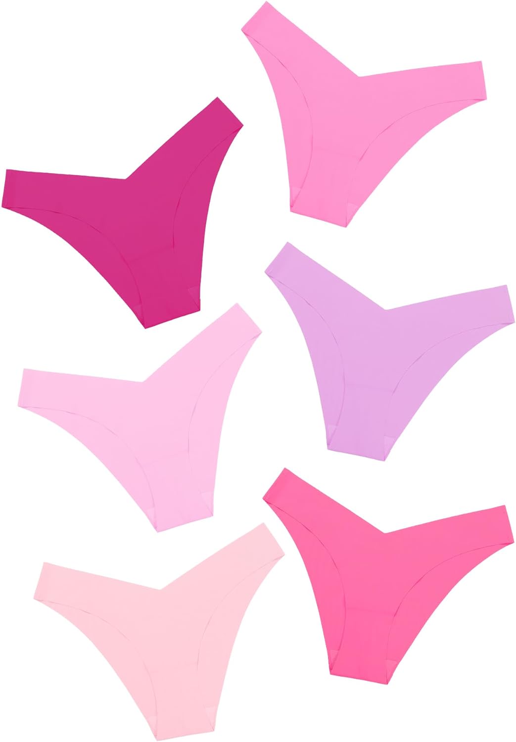 Women's Seamless Underwear 7-Pack - No Show, Low Rise Bikini & Cheeky Styles, Breathable & Invisible