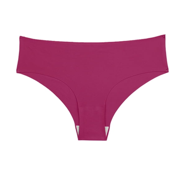 Women Seamless Briefs Breathable No Show Panties Smooth Stretch Comfort Underwear Soft Multipack Red 2XL