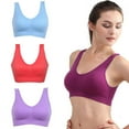 thumbnail image 1 of Women Seamless Comfort Padded Yoga Sports Stretch Bra Crop Top Vest Sleep Bra, 1 of 3