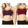 thumbnail image 1 of Women Seamless Criss Cross Front Sports Bra Bralette with Removable Pads, 1 of 3
