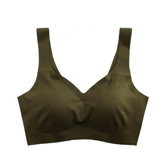 Women Seamless Ice Silk Bra Removable Chest Pad Lifting Bralette Underwear No Steel Ring Breathable Push Up Yoga Vest Bras
