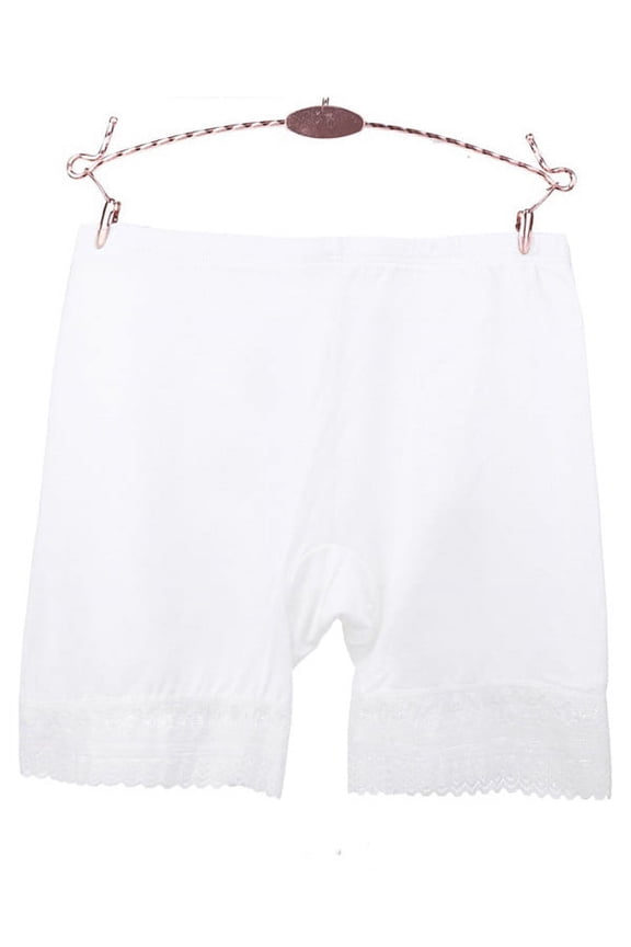 Women Seamless Lace Safety Pants Mid-Waist Anti-Light Safety Boxer Shorts