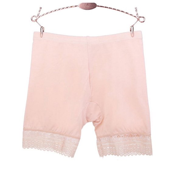 Women Seamless Lace Safety Pants Mid-Waist Anti-Light Safety Boxer Shorts