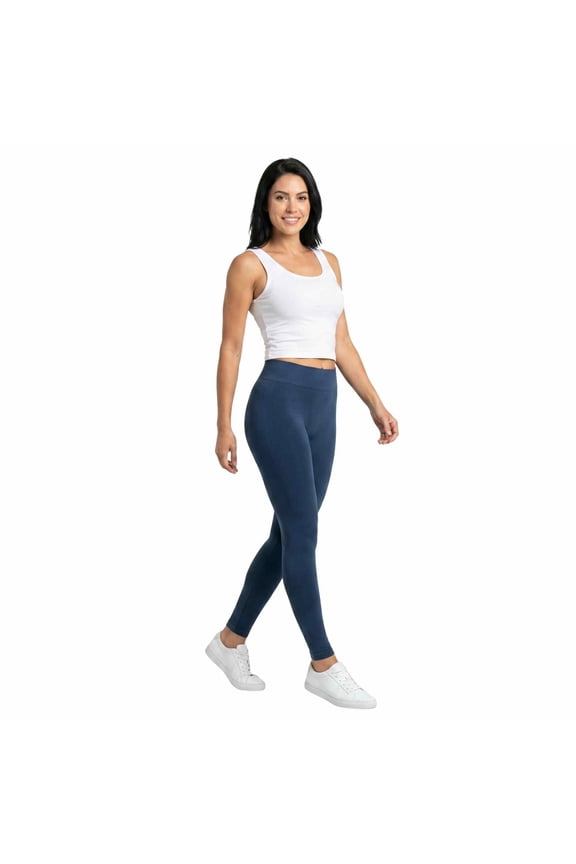 Women's Seamless 4-Way Stretch Performance Yoga Leggings, SPACE DENIM