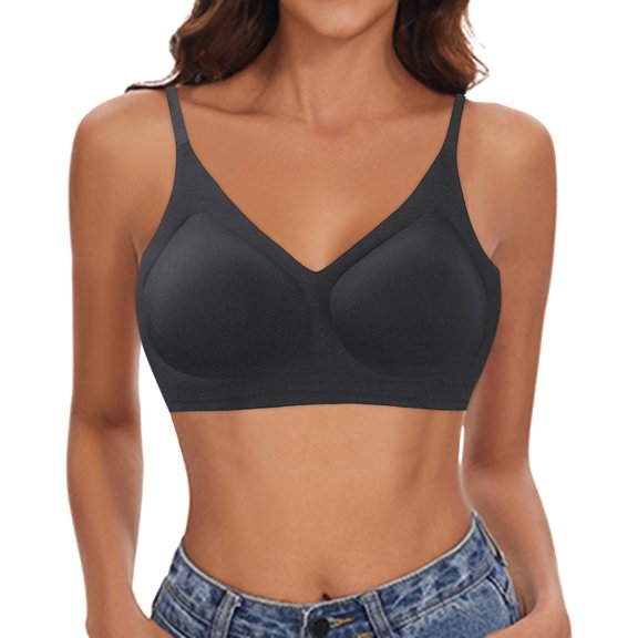 Women Seamless Push Up Bra Soft Comfort Wireless T Shirt Lingerie Lightweight Support Everyday Wear