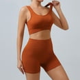 thumbnail image 1 of Women Seamless Ribbed Yoga Sets Workout 2 Pc Gym Ribbed Crop Tank Bar And Shorts, 1 of 11