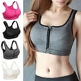 thumbnail image 1 of Women Seamless Sport Bra Professional Zipper Front Running Sports Bra Push Up Shockproof Wirefree Crop Top Plus Size 5XL, 1 of 9