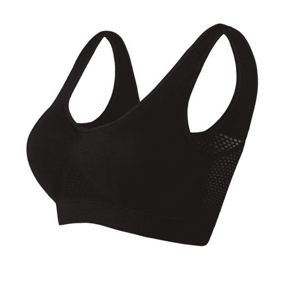 Women Seamless Sports Bra Wirefree Yoga Bra With Removable Pads Cooling Lift-Up Air Tech Mesh High Support
