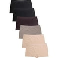 thumbnail image 1 of Women Seamless Stretch Boyshort Panties Various Styles (Pack of 6) - 4 colors - Color B, One Size, 1 of 4