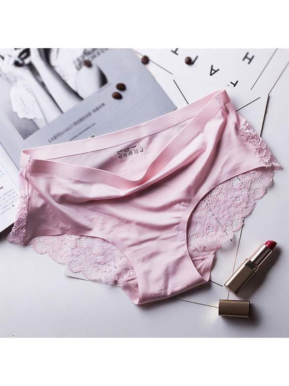 Women Seamless Underwear Sexy Lace Lingerie Knickers Ice Silk