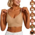 thumbnail image 1 of Women Seamless Wireless Bra, Adjustable Thin Strap Deep V Neck No Underwire Comfort Everyday Sleep Bra, 1 of 6