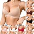 thumbnail image 1 of Women Seamless Wireless Bra One Piece Molded Thin Cup Comfort Bra Breathable Lightweight Back Hook Everyday Comfort for Summer(Beige1,80B), 1 of 5