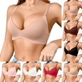thumbnail image 1 of Women Seamless Wireless Bra One Piece Molded Thin Cup Comfort Bra Breathable Lightweight Back Hook Everyday Comfort for Summer(Beige2,85B), 1 of 5