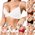 thumbnail image 1 of Women Seamless Wireless Bra One Piece Molded Thin Cup Comfort Bra Breathable Lightweight Back Hook Everyday Comfort for Summer(White,80B), 1 of 5