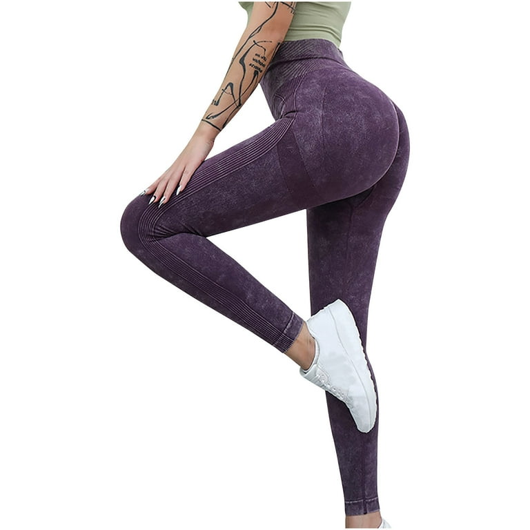 Women Seamless Workout Leggings Retro Scrub High Waist Hip Lifting Exercise  Fitness Tight Yoga Pants Activewear