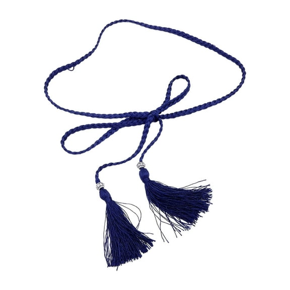 Women Seaside Bohemian Belt Tassels Decors Handmade Waist Belt for Ladies Dress