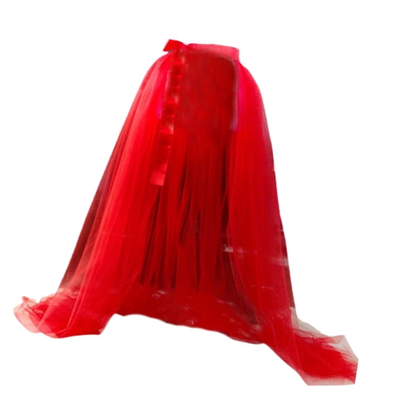 Women See Through Mesh Tulle Tutus Overlay Long Skirt Wedding Cocktail Prom Bandage Long Dress Detachable Overskirt