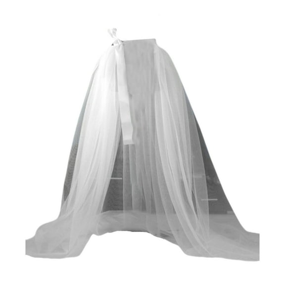 Women See Through Mesh Tulle Tutus Overlay Long Skirt Wedding Cocktail Prom Bandage Long Dress Detachable Overskirt
