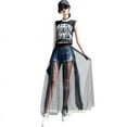 thumbnail image 1 of Women See-through Mesh Skirt, Black Breathable Single Layer Long Skirt, 1 of 5