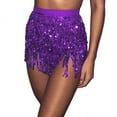 thumbnail image 1 of Women Sequin Belly Dancer Tassel Wrap Skirt Club Mini Skirt Belly Dancing Skirt, 1 of 3