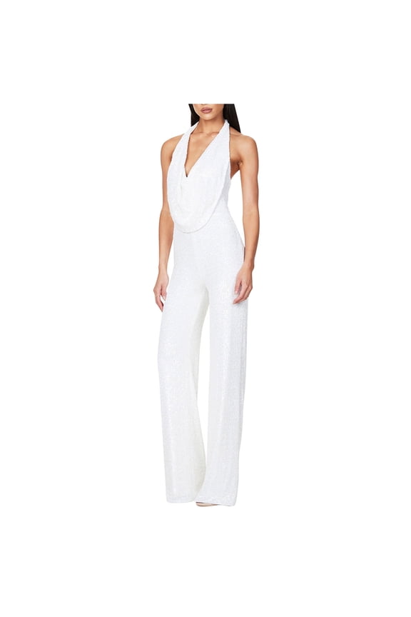Women Sequin Color Short-sleeved Casual Jumpsuit