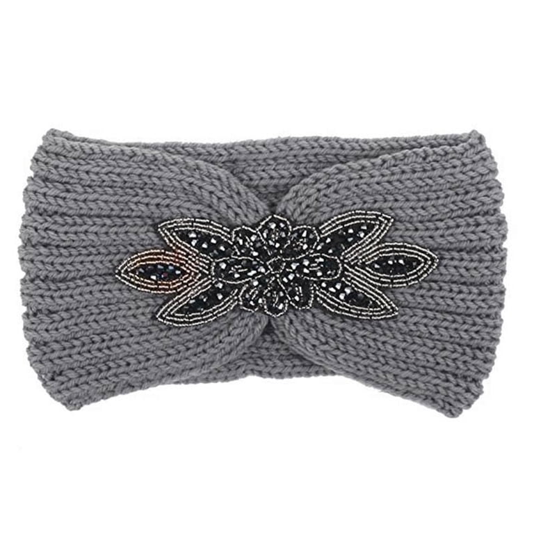 Knitted Head wrap with beaded decor Elegant Handmade Beads Work & Embroidered Crochet Turban  main image 4